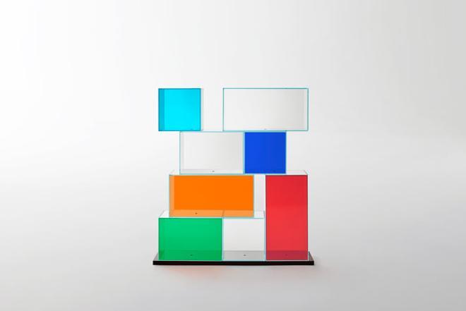 La colorida estantería 'Quantum' de Piero Lissoni para Glas Italia