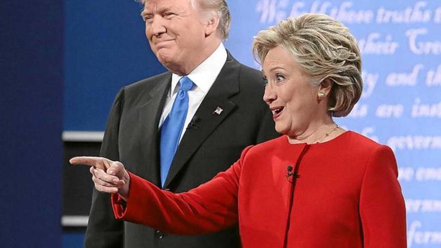 Trump i Clinton just abans de l&#039;inici del primer debat electoral