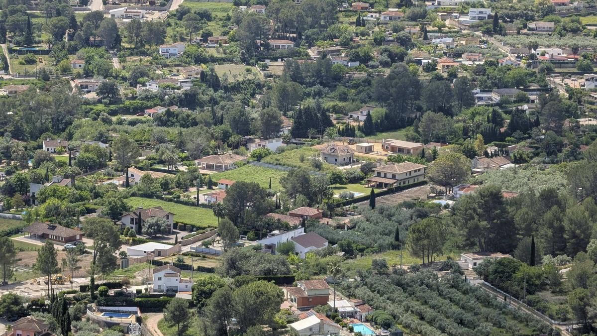 Panorámica aérea del diseminado de Bixquert en Xàtiva, en una imagen de archivo.