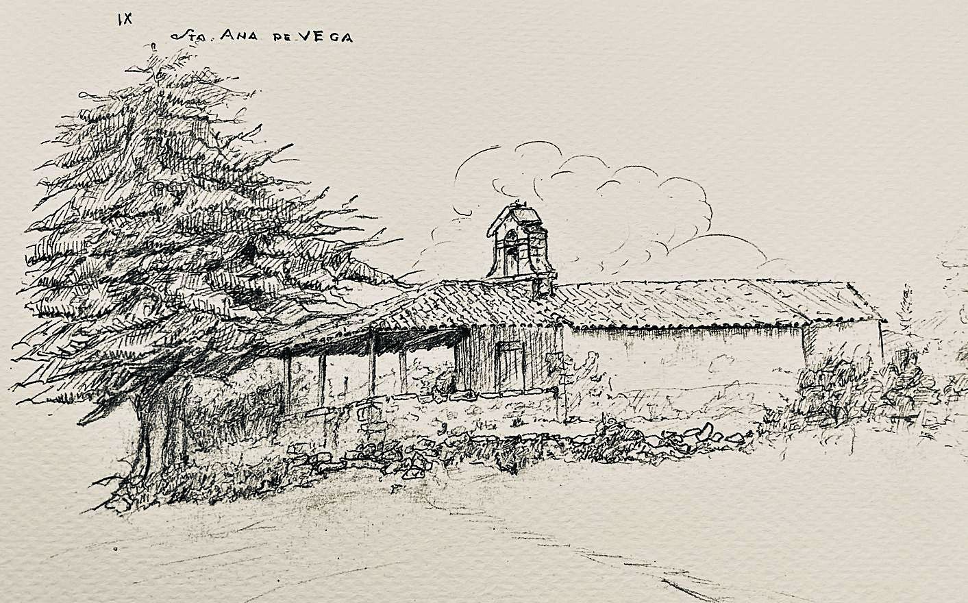 Dibujo de Francisco Ruiz Tilve de Santa Ana de Meixide.