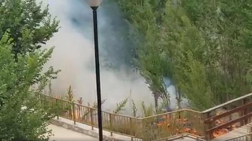 Controlado un incendio en el lecho del río Clariano en Bocairent