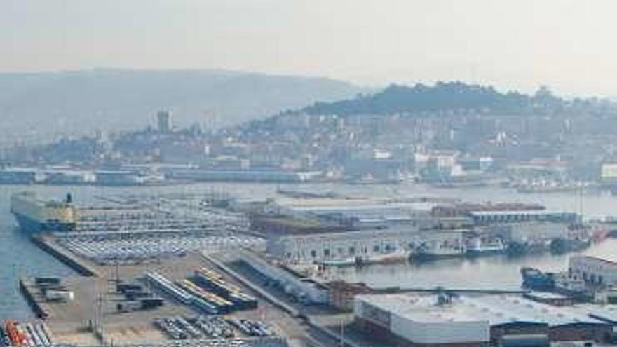 Vista aérea de la terminal de automóviles de Bouzas.