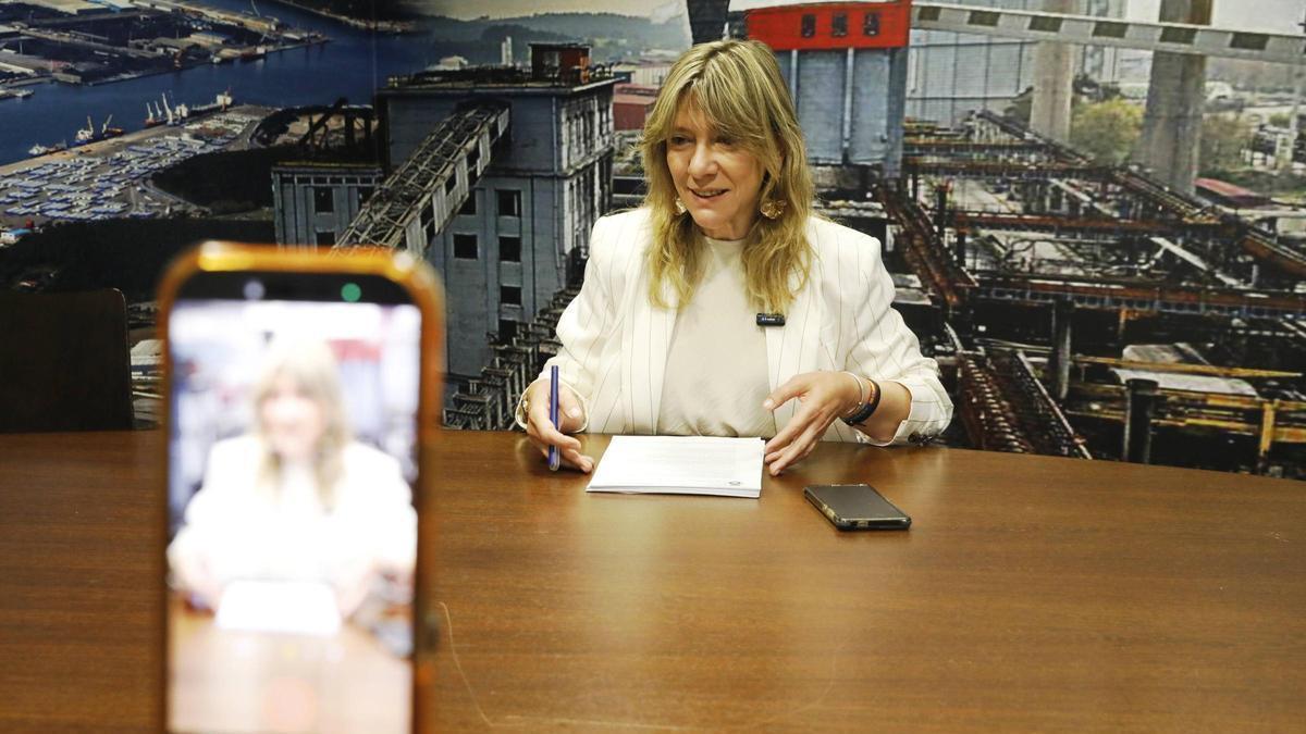 Esther Llamazares en la comparecencia.