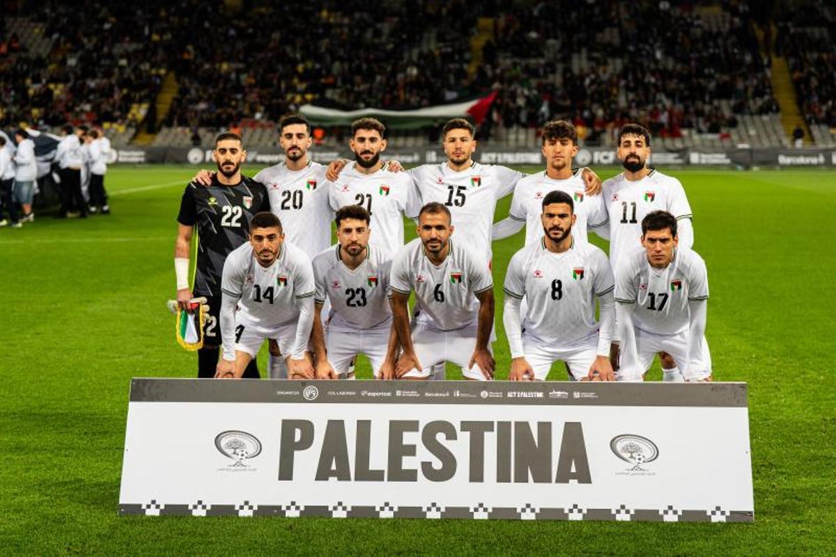 Partido entre Catalunya-Palestina en el Estadi Olímpic de Lluís Companys