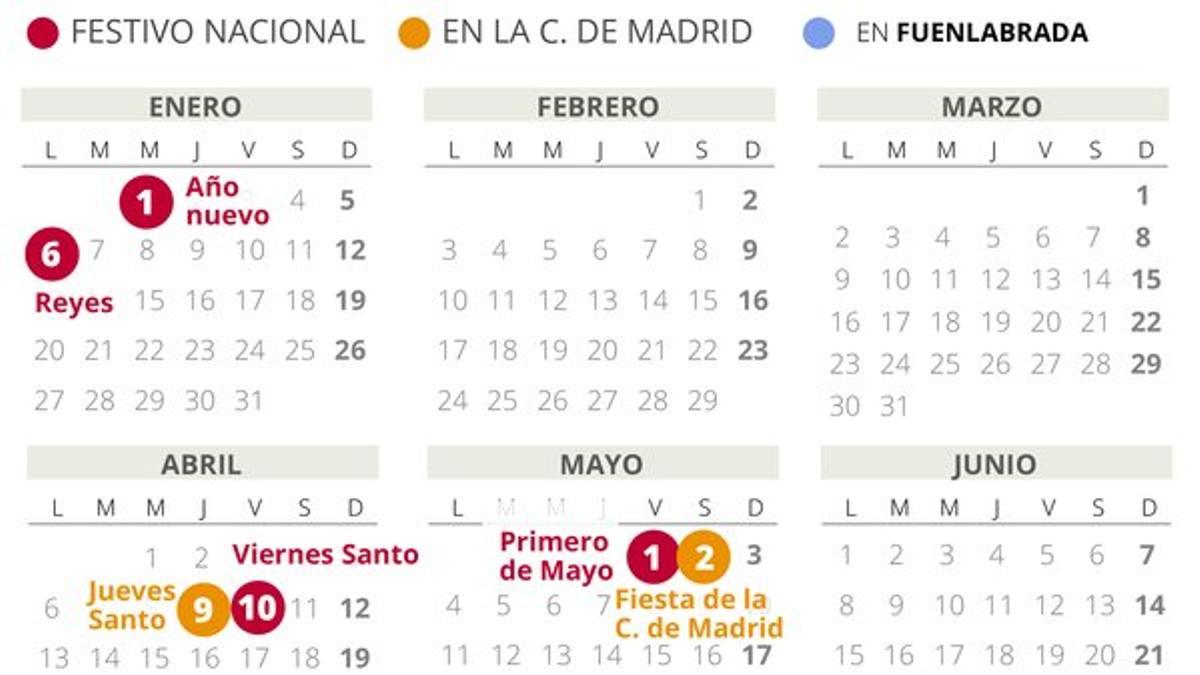 Calendario laboral Fuenlabrada 2020