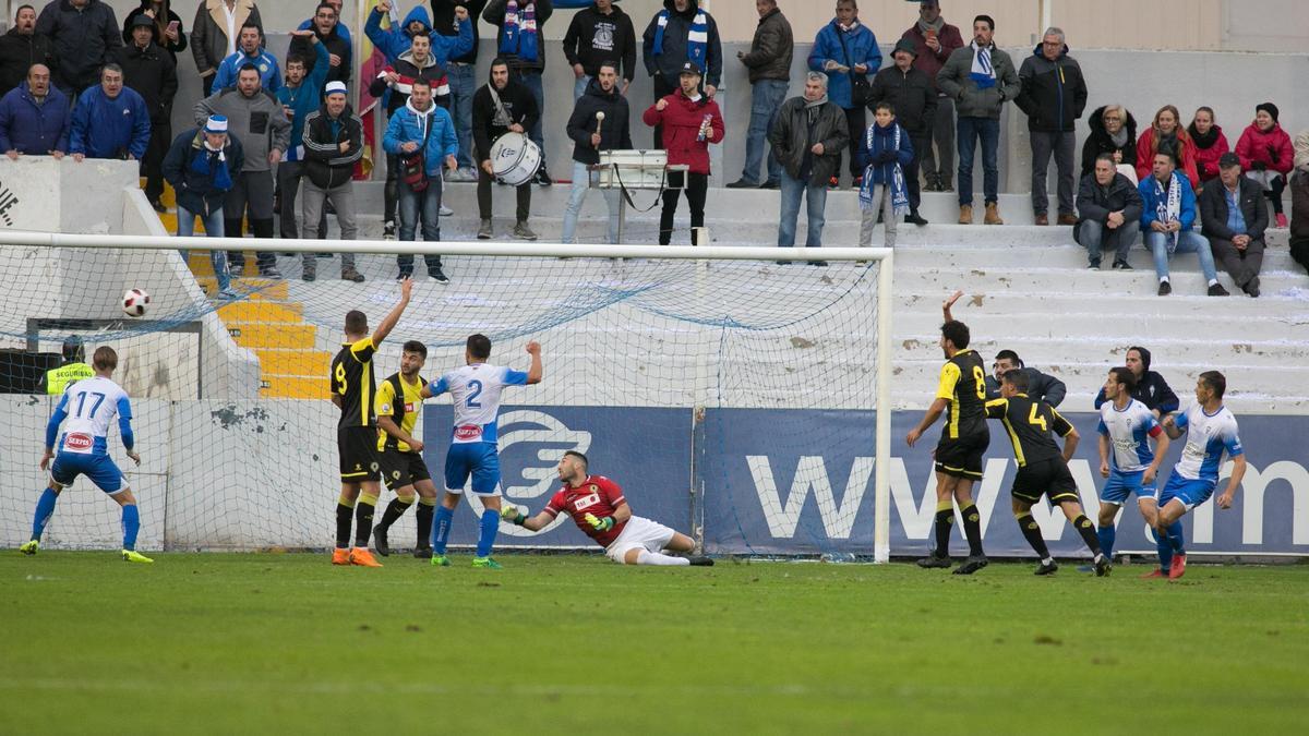 La última visita del Hércules a El Collao, en 2018.