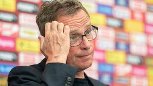 El seleccionador de Austria, Ralf Rangnick, en rueda de prensa.