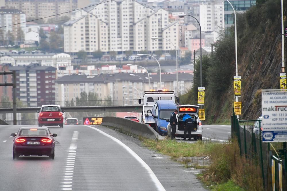 Vuelco en los accesos a A Coruña