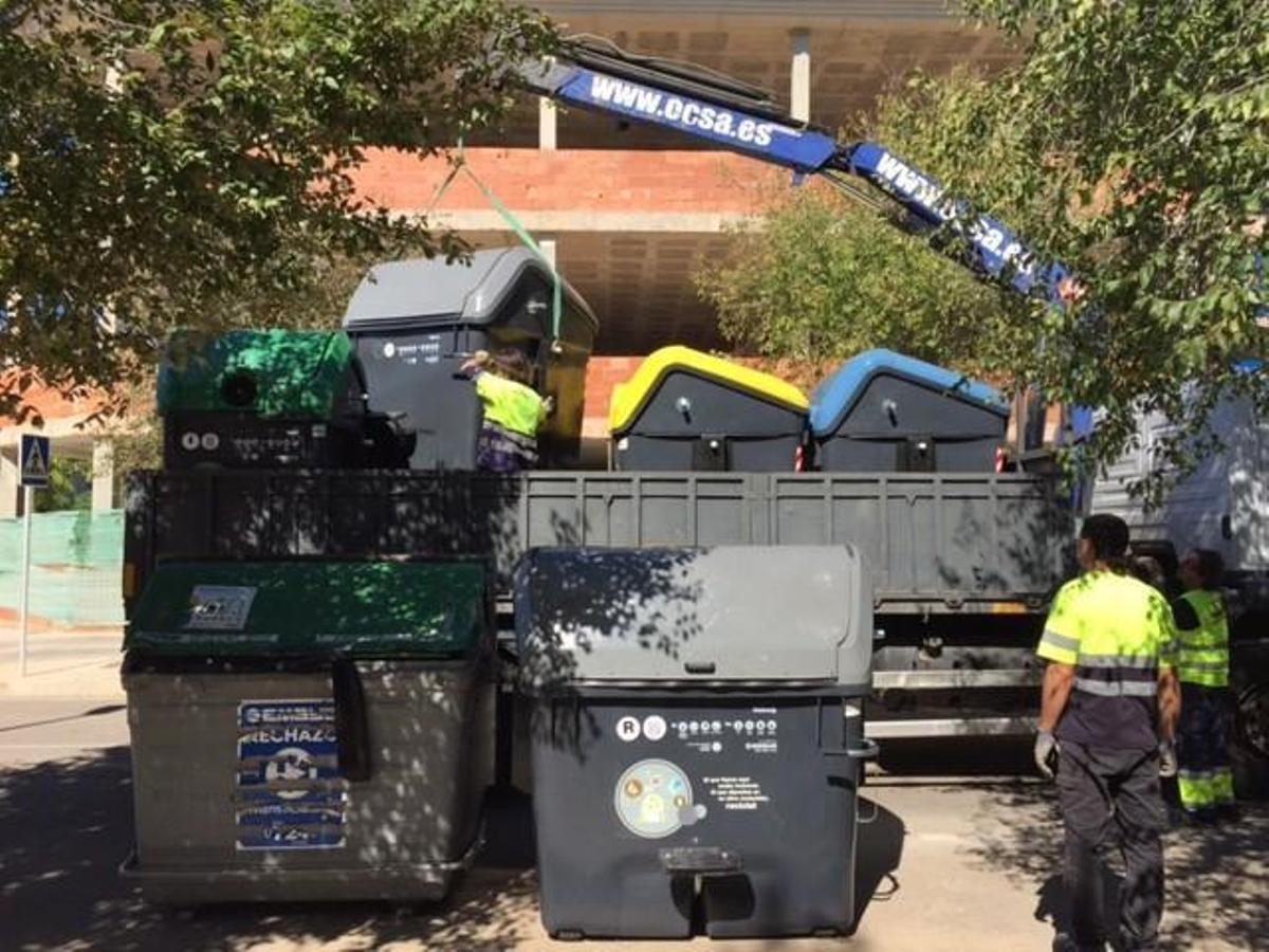 Die Müllabfuhr in Palma im Einsatz.