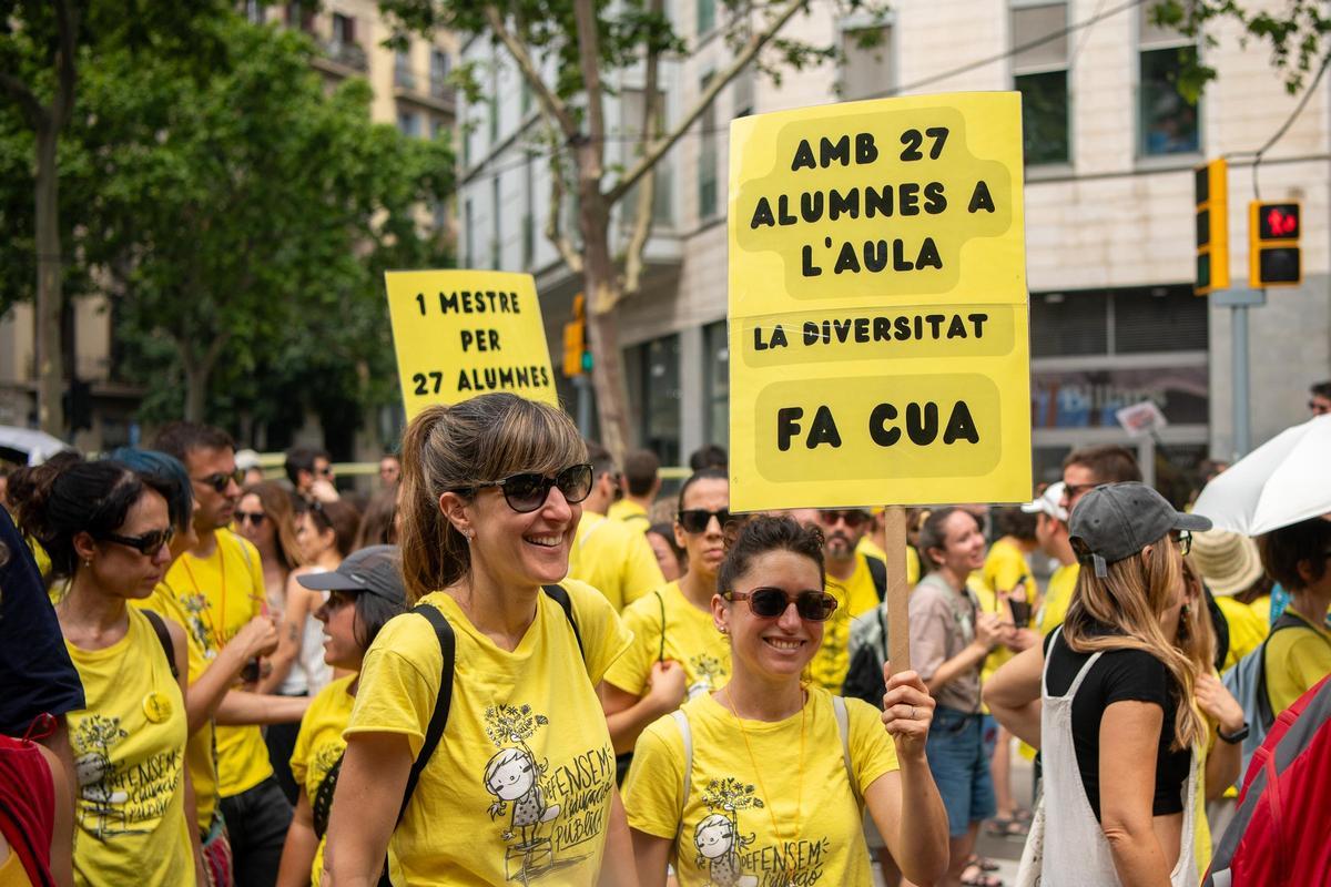 Manifestación de profesores en Barcelona