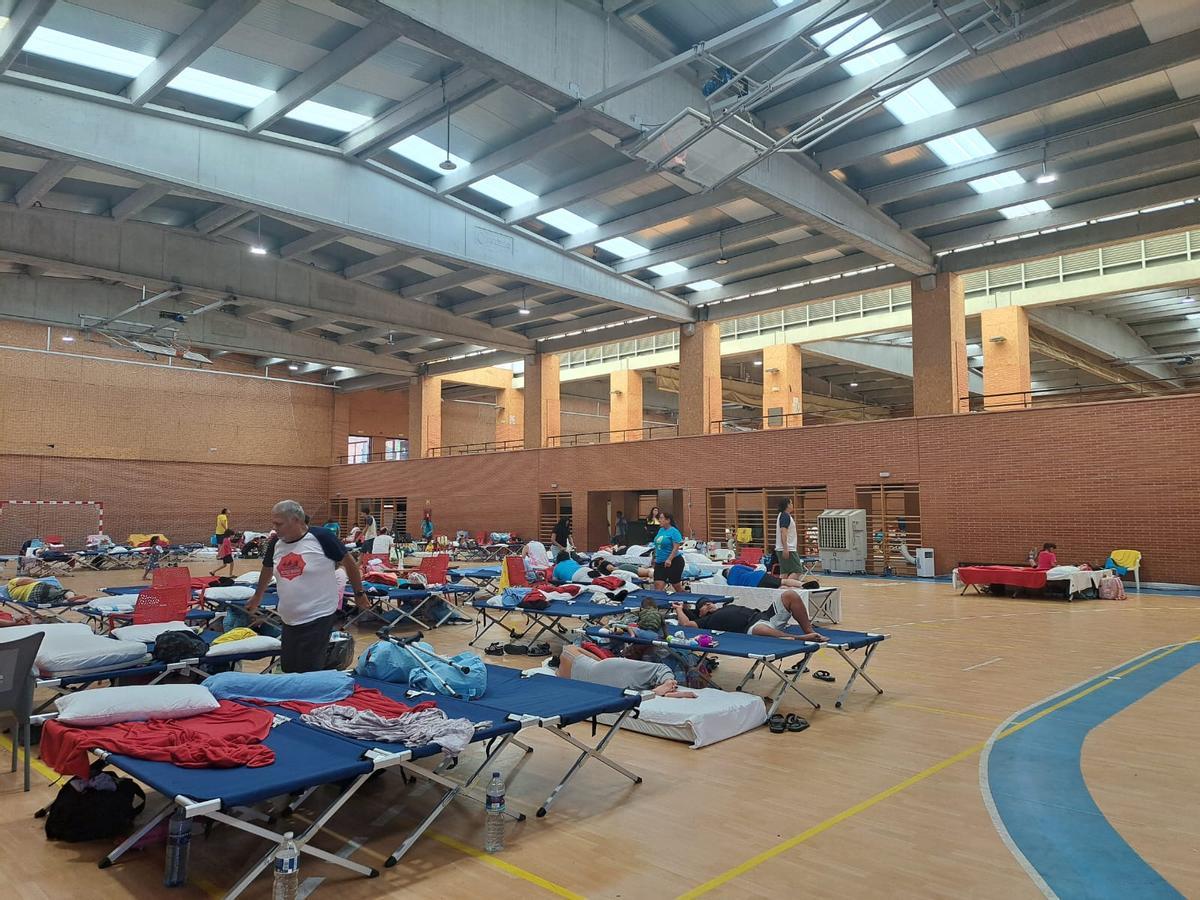 Desplazados en el Polideportivo La Cantera de Leganés