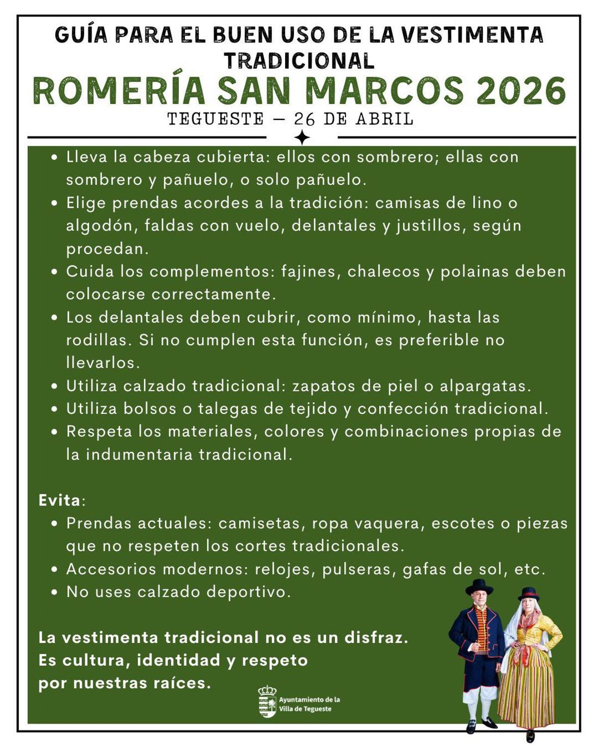 Guía para el buen uso de la vestimenta tradicional.
