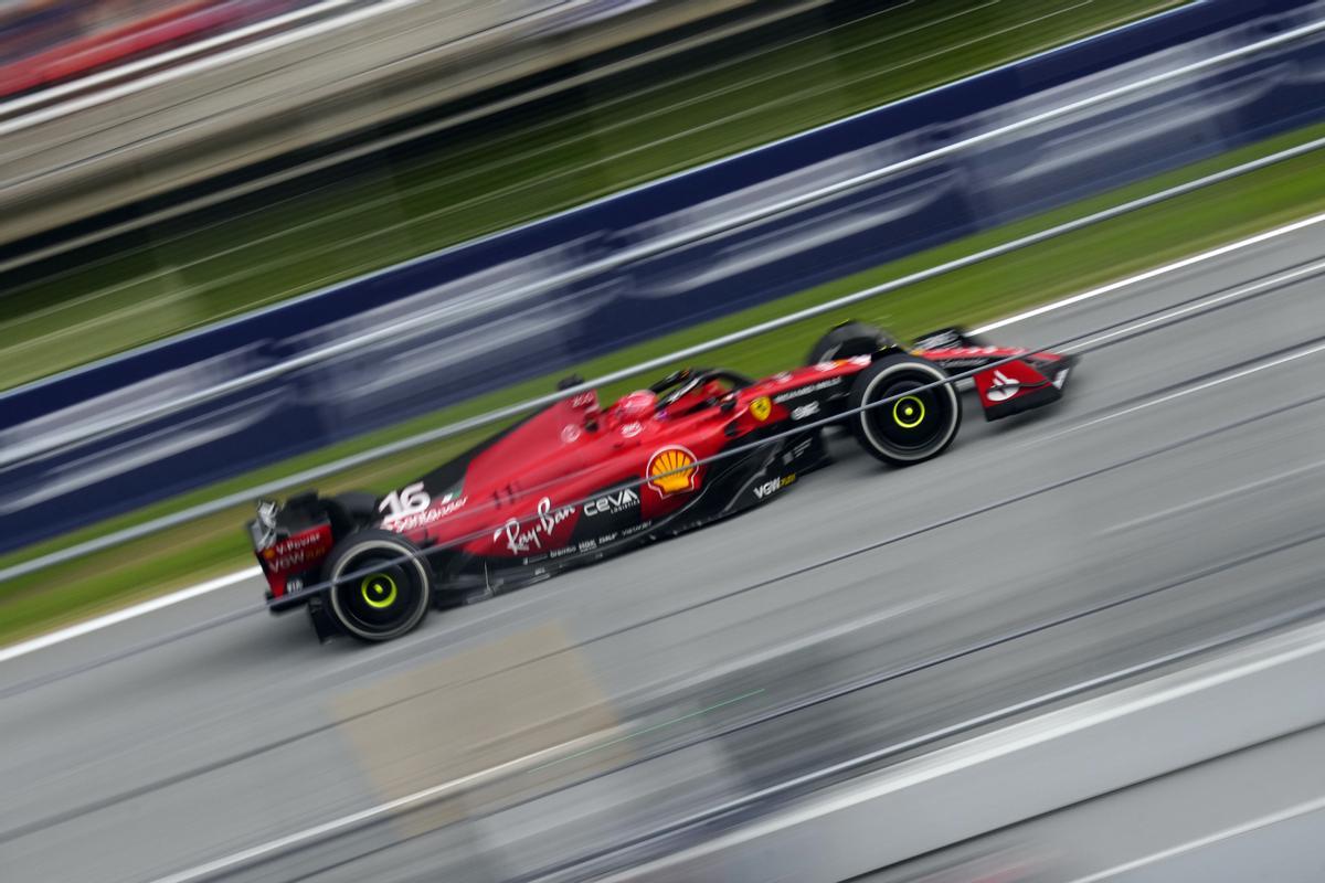 Monegasque driver Charles Leclerc of Ferrari competes in the Formula One Spanish Grand Prix at Barcelona-Catalunya circuit in Montmelo, Barcelona, Spain, 04 June 2023.  EFE/ Enric Fontcuberta