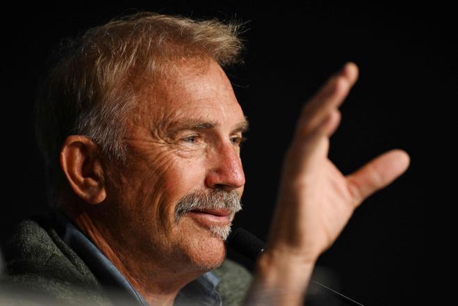 US actor Kevin Costner attends a press conference for the film Horizon: An American Saga during the 77th edition of the Cannes Film Festival in Cannes, southern France, on May 20, 2024. (Photo by Zoulerah NORDDINE / AFP)