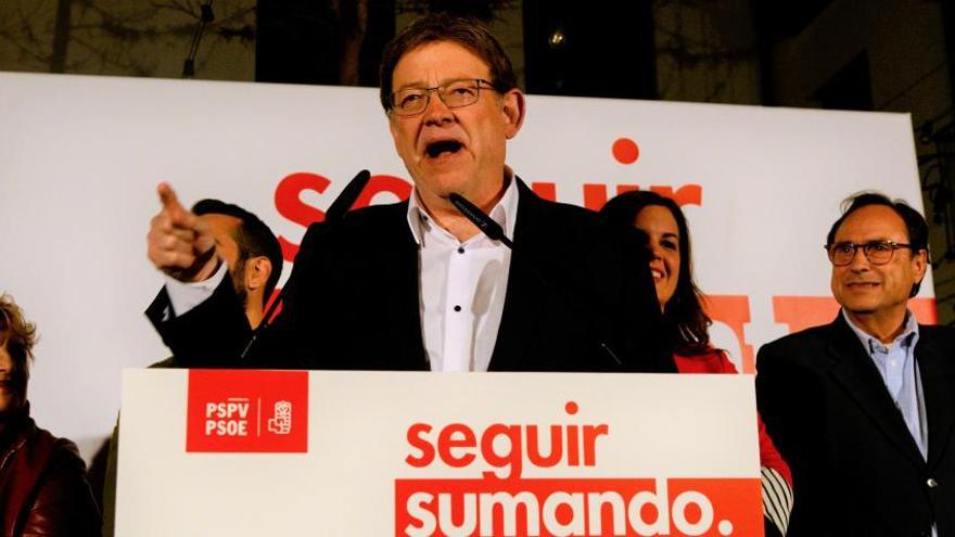 El socialista Ximo Puig, la noche electoral