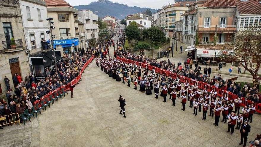 Rondalla Santa Eulalia de Mos durante su actuación en el Certamen de Gondomar el pasado año.