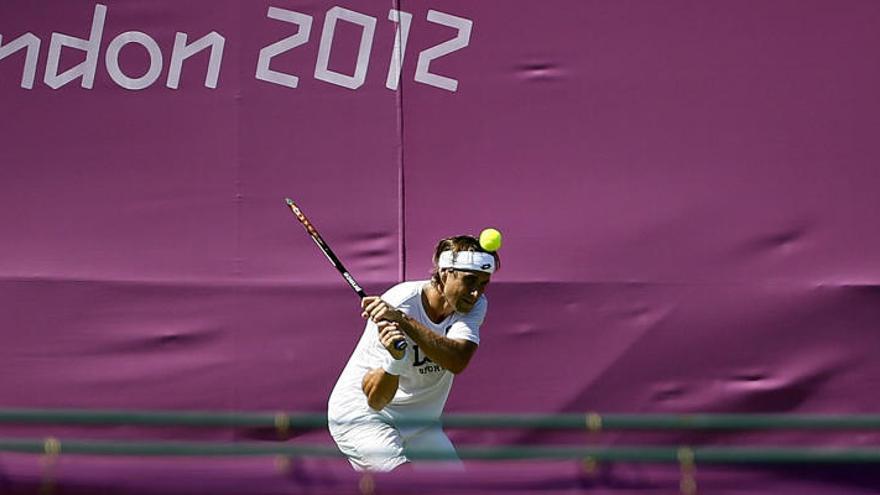 David Ferrer se entrena en el All England Club