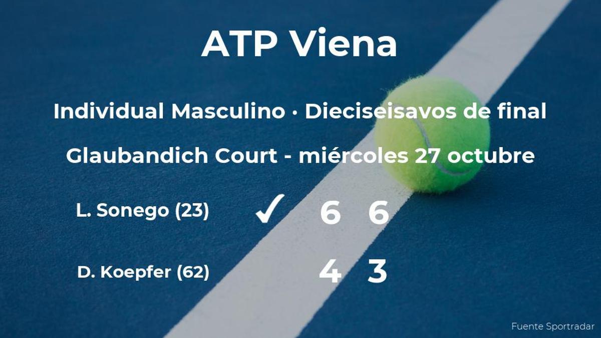 El tenista Lorenzo Sonego se clasifica para los octavos de final del torneo ATP 500 de Viena