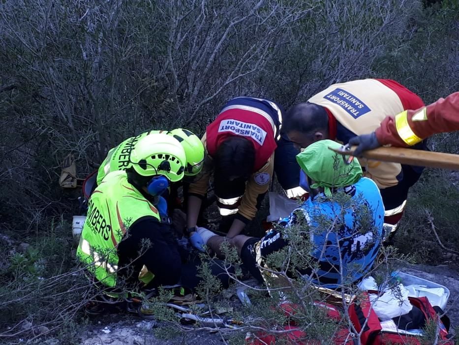 Rescate de un ciclista en Ontinyent