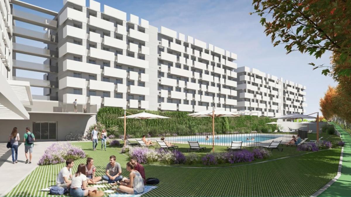Así será la nueva residencia de estudiantes de Móstoles: piscina, pistas de pádel y más de 500 plazas disponibles