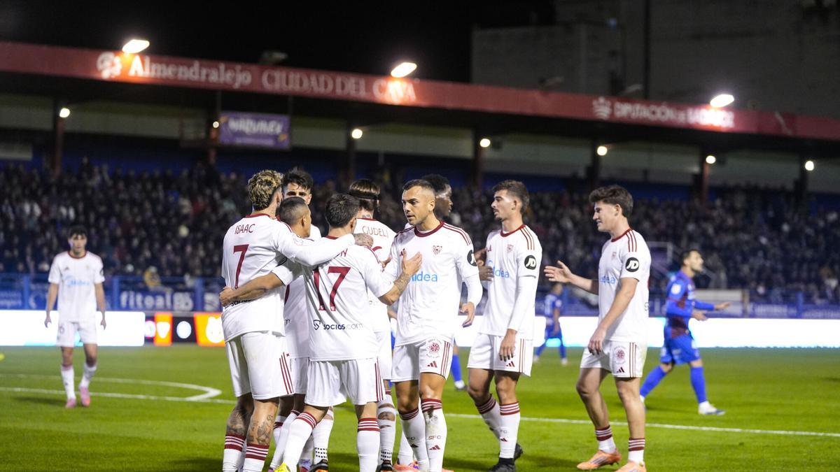 Alfon Gonzalez celebra su gol contra el CD Extremadura, en el último encuentro de la Copa del Rey.