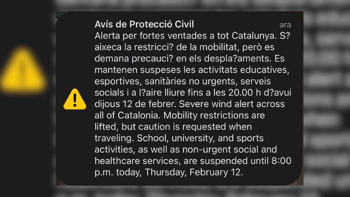 La alerta lanzada por ES-Alert, este miércoles 12 de febrero de 2026