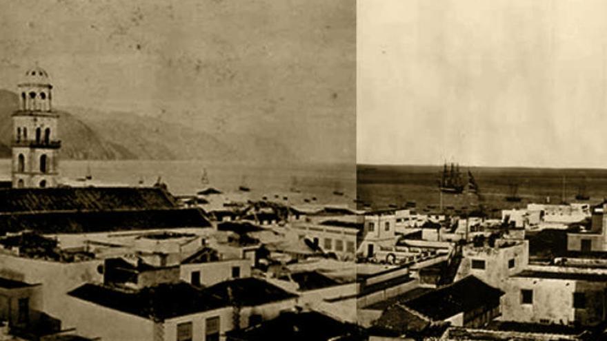 Parte de la primera panorámica conocida de la ciudad de Santa Cruz. Las imágenes fueron captadas por el fotógrafo de la expedición británica del &#039; H.M.S. Challenger&#039; en 1873.