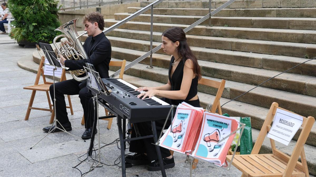 Concerto-protesta do alumnado do Conservatorio Superior en Príncipe.