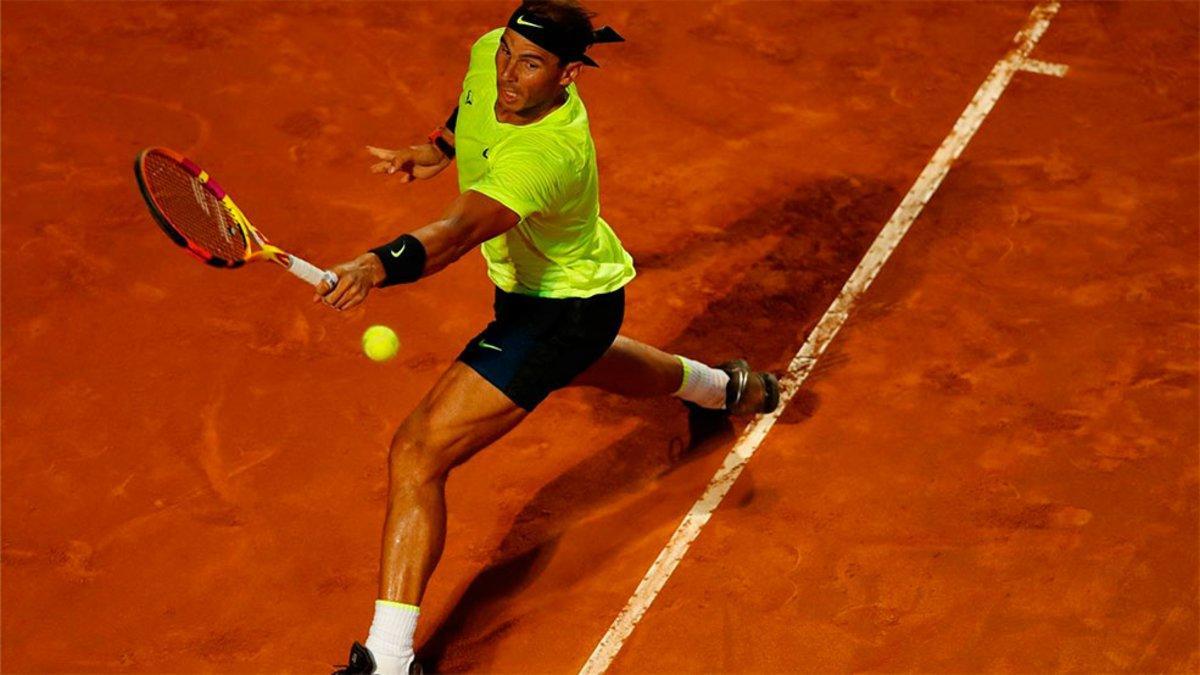 Nadal, durante su partido ante Carreño