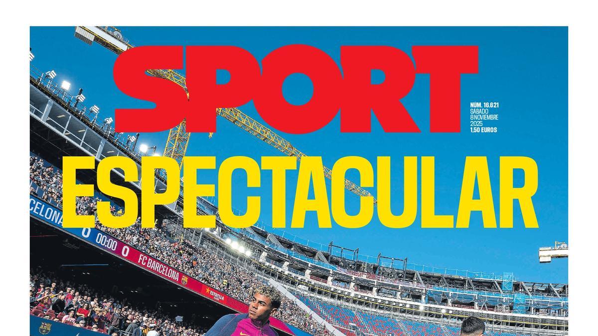 Esta es la portada de SPORT de hoy sábado, 8 de noviembre de 2025