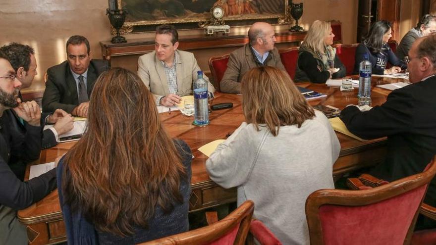 La reunión de esta mañana de la Junta de Portavoces.