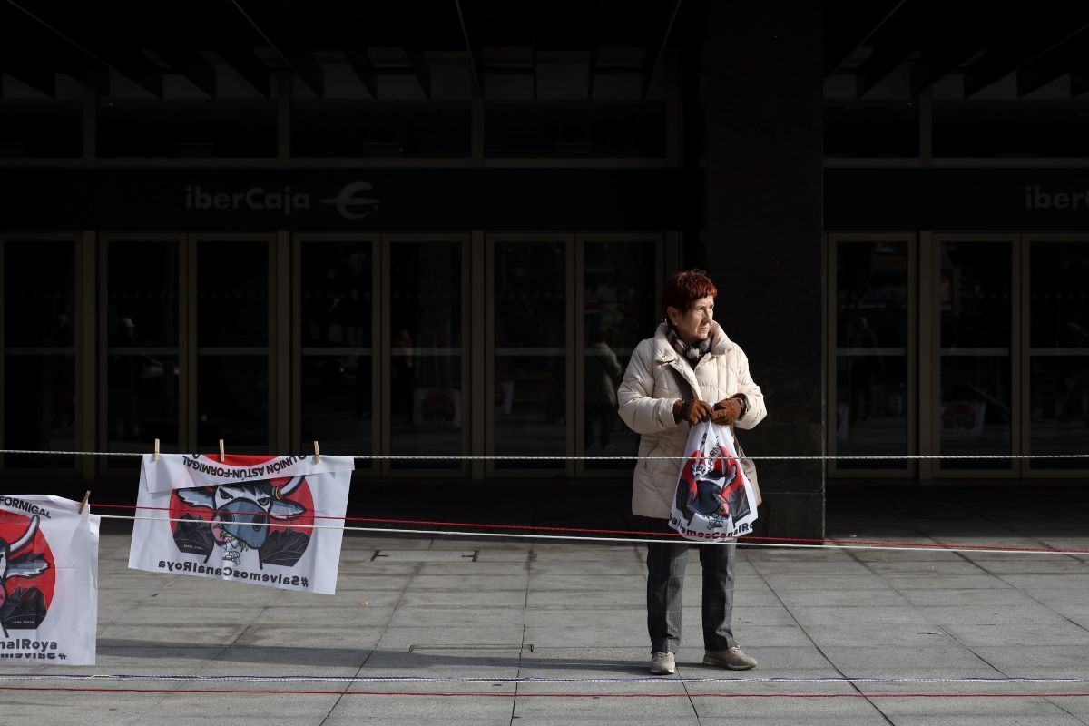 Cadena humana en Zaragoza por la defensa de Canal Roya