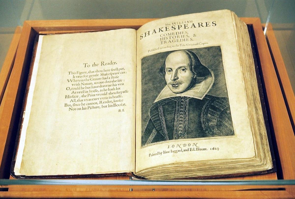 **TO GO WITH STORY TITLED FIRST FOLIO** Microsoft billionaire Paul Allen has loaned his First Folio edition of the collected plays of William Skakespere, shown July 18, 2003, in its display case in Ashland, Ore., to the Oregon Shakespeare Festival. Widely considered the most important single book in English literature, the volume is a sacred relic for many Shakespeare scholars and fans. The case stays locked in a room with a video surveillance camera and electronic alarm sytem. (AP Photo/Jeff Barnard)