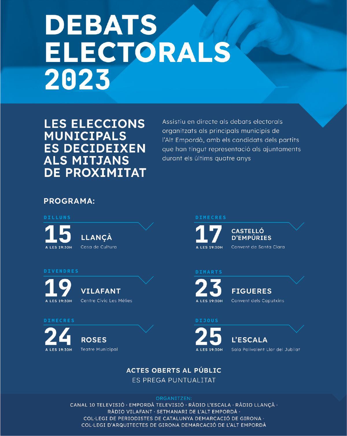Calendari Debats Eleccions 28 M a l'Alt Empordà