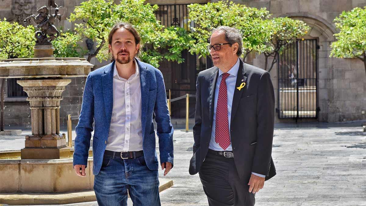 Reunión entre Quim Torra y Pablo Iglesias en la Generalitat