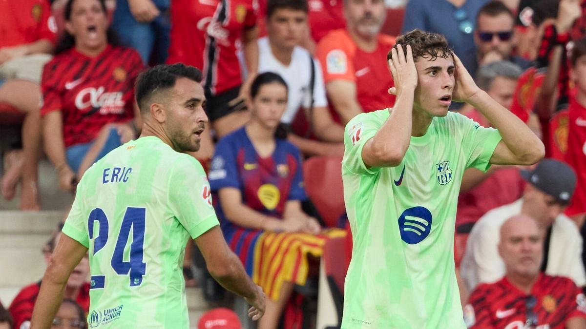 Eric y Fermín, en el debut contra el Mallorca