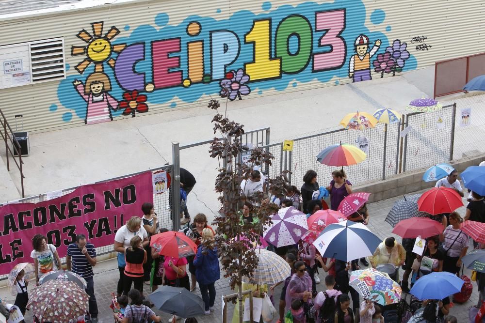 Protestas en el CEIP 103 de Valencia.