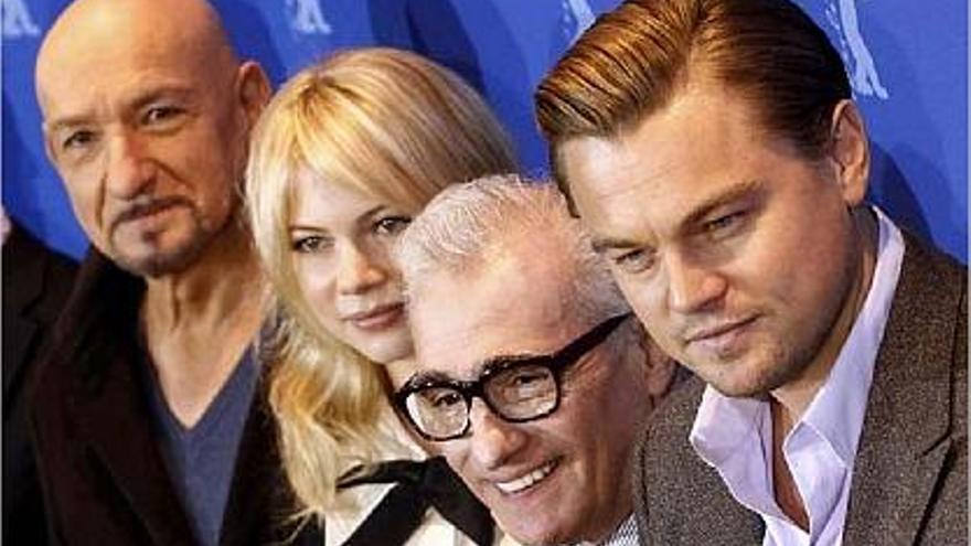 Els actors Sir Ben Kingsley, Michelle Williams, el director Martin Scorsese i Leonardo DiCaprio.
