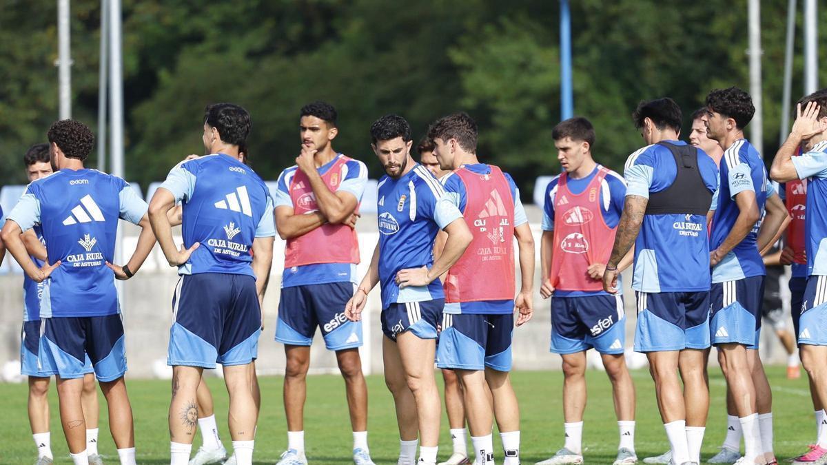 Los jugadores, en el entrenamiento