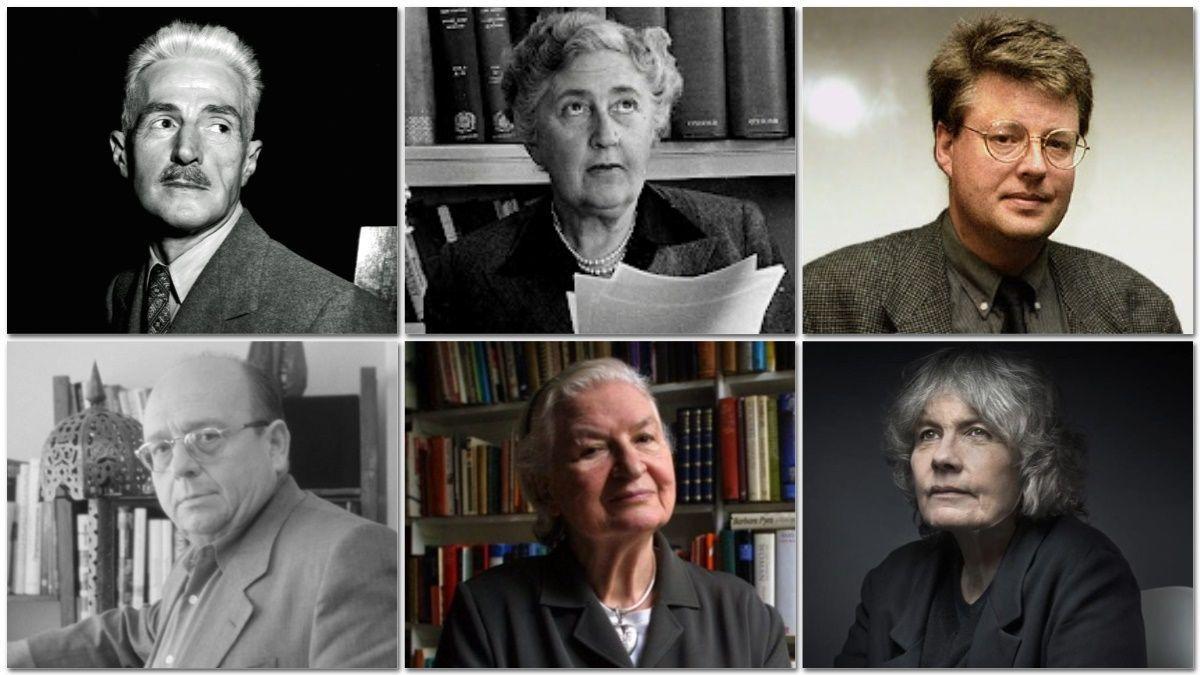 Dashiell Hammet, Agatha Christie, Stieg Larsson, Manuel Vázquez Montalbán, P. D. James y Fred Vargas.