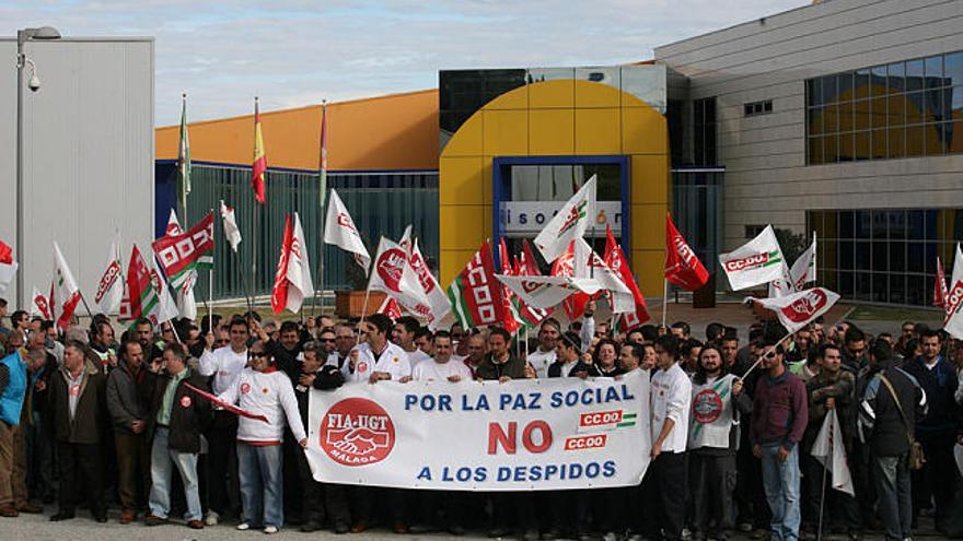 Isofotón. Los trabajadores ya se concentraron en noviembre contra los despidos.