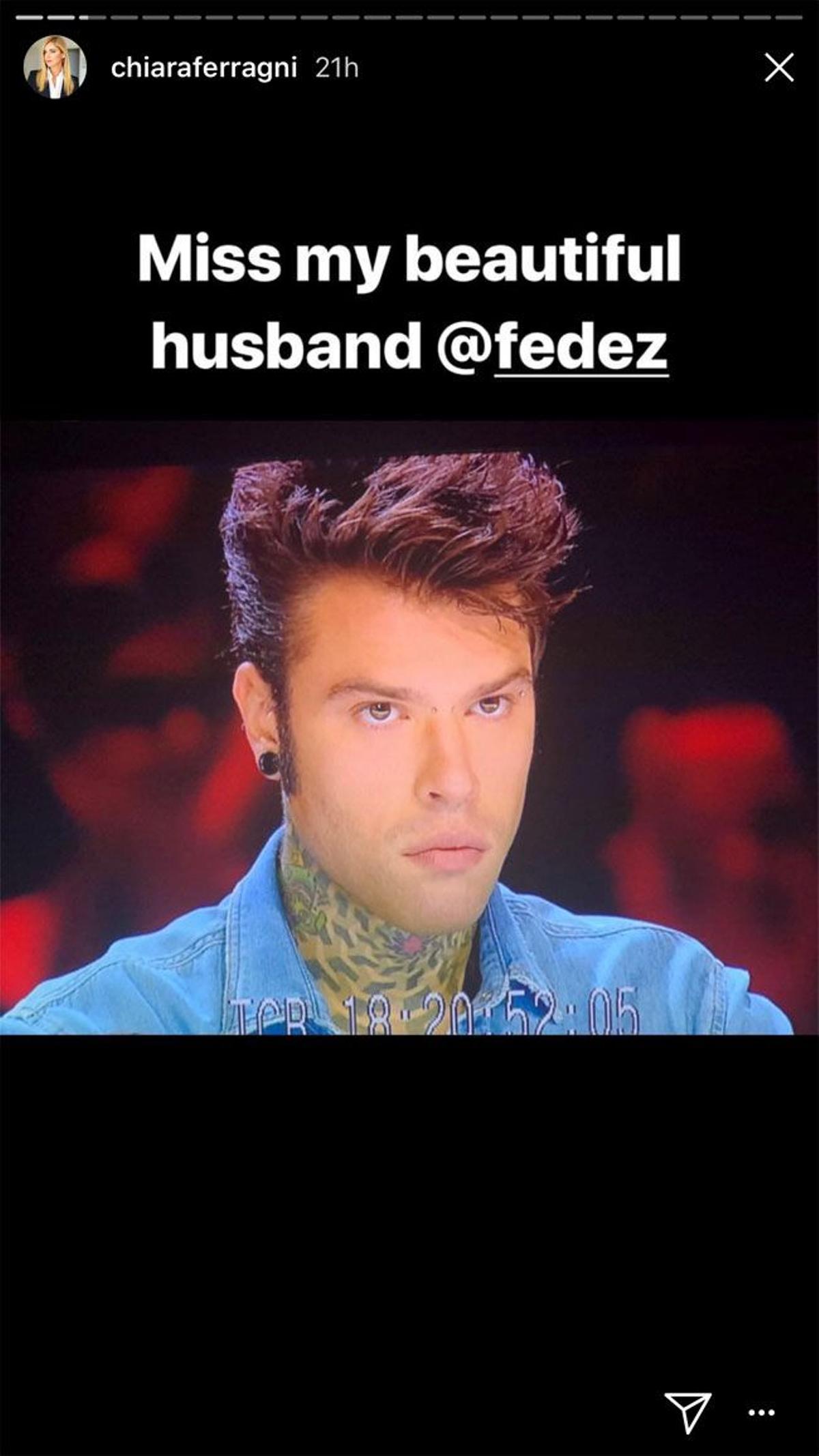 El stories en el que Chiara Ferragni se refiere a Fedez como su marido