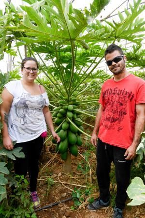 Dos jóvenes agricultores que cultivan, procesan y