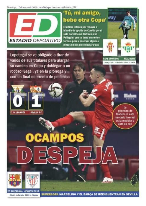 Portada ESTADIO DEPORTIVO domingo 17 enero 2021