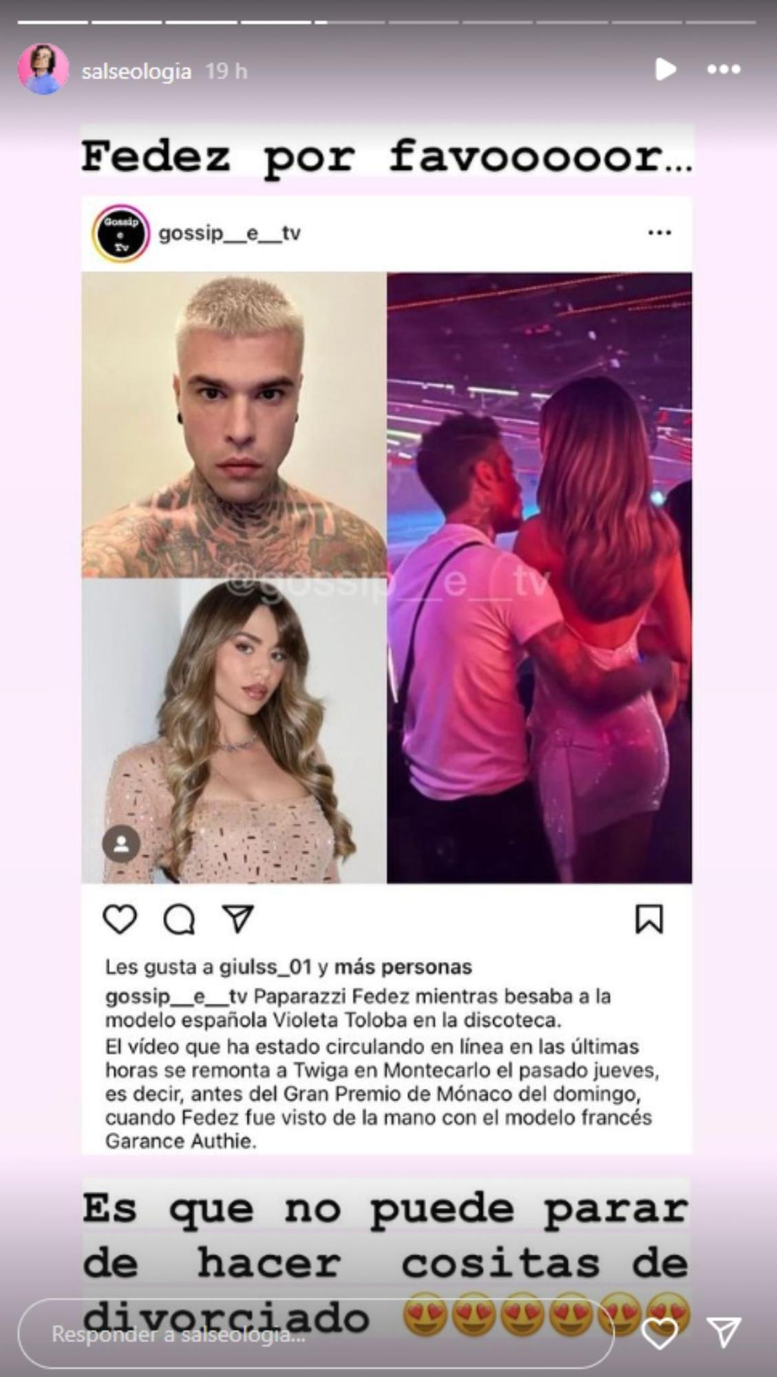 Fedez pillado con una modelo española