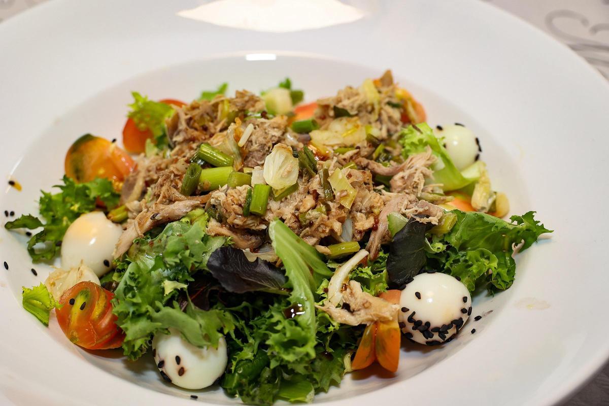 Ensalada templada de perdiz.