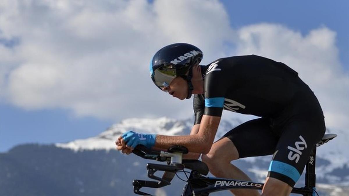 Chris Froome, en pleno esfuerzo de contrarreloj