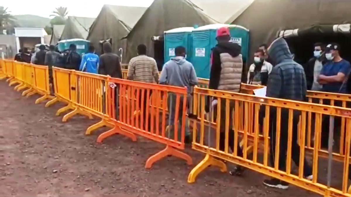 Llegada de los migrantes a Barranco Seco.