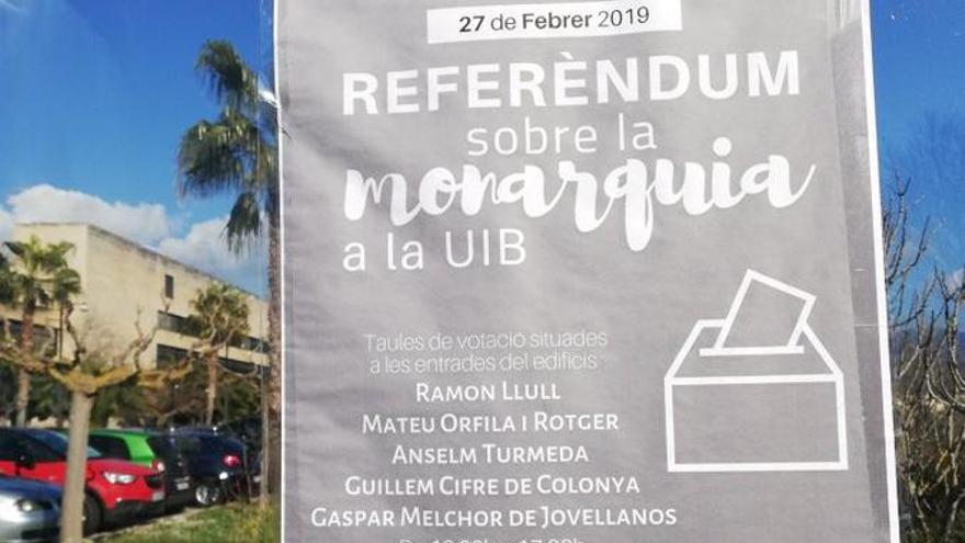 Cartel promocionando el referÃ©ndum en la UIB