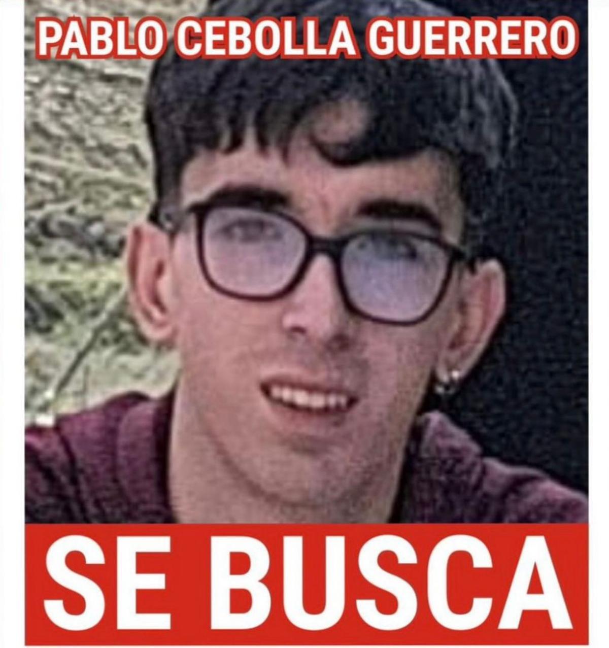 Pablo Cebolla Gurrero, un joven de 20 años desaparecido la madrugada de este viernes en Zaragoza.
